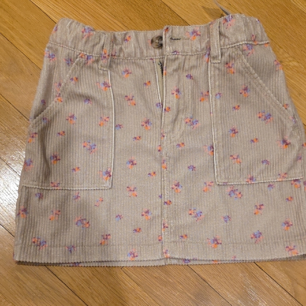 Kids Floral Corduroy Skirt